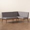 Baxton Studio Sanford Mid-Century Grey Fabric and Walnut Brown Finished Wood 2-PC Dining Nook Banquette Set 184-11340-Zoro - alternate 7